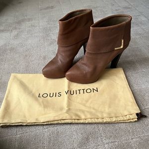 Louis Vuitton Brown BL0131 Women’s Leather Boots 38.5